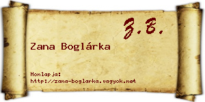 Zana Boglárka névjegykártya